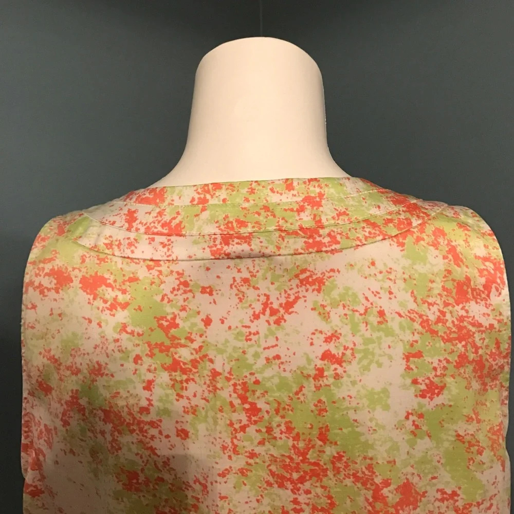 Pink and green splatter tank Anne Klein size large - Picture 2 of 6